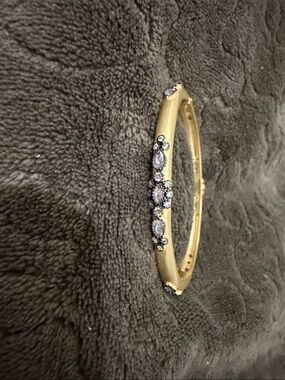Gold-Tone Crystal Accent Women's Bangle Bracelet